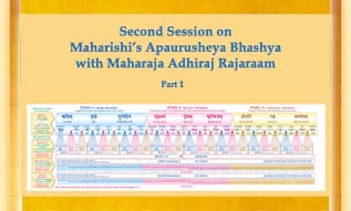 Video of Second Session on Maharishi's Apaurusheya Bhashya - part 1